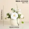 Flores Artificiais Transfronteiriças, Ornamentos de Flores para Decoração de Sala de Estar, Buquês Secos para Interior, Vasos de Cerâmica, Flores de Seda, Pequenas Plantas em Vasos, Decorações de Mesa, Plantas Verdes