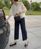25682 Xin Da Ai Mei Yuan Verano 2025 Nueva Camisa Elegante Holgada de Cuello en V Pantalones Cortos de Cintura Alta Adelgazantes para Mujer