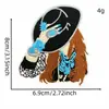 Patch Bordado Turquesa Boêmio Decoração Xadrez de Cowboy Ocidental Patch de Emblema Bordado para Roupa Bolsa