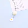 Lindo y Fresco Flor de Margarita Redonda Cuentas Hebilla de Puerta Llavero Colgante DIY Hecho a Mano Cuentas Arte Accesorios