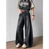 Calça jeans lavada com efeito desgastado para comércio exterior transfronteiriço, para homens e mulheres, calça de corte reto para primavera e outono, estilo loose com vibe high street europeia e americana