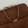 Collar Retro de Piedra Ojo de Tigre Cadena para Suéter Maillard de Otoño e Invierno Elegante Elegante Gargantilla de Cuerda de Cuero