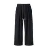 Pantalones Rectos de Verano para Hombre Estilo Chino, Arruga Flor de Durazno, Seda de Hielo Fresco Transpirable, Talla Grande, Pantalones de Pierna Ancha