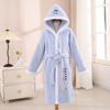 Albornoz para niños y niñas, otoño e invierno, grueso, absorbente, de forro polar coral, toalla de baño con capucha, pijama de manga larga, camisón, venta al por mayor