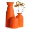 Conjunto de Vasos Cerâmicos, Decoração de Casa, Arranjo de Flores para Sala de Estar, Conjunto de Três Peças de Recipiente para Flores Moderno, Decoração de Vaso Branco