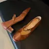 Suaves y cómodos de llevar, punta redonda, tacón grueso, tira única, elegantes zapatos Mary Jane de corte bajo, nuevo modelo primavera/otoño 2026, zapatos de una sola pieza de piel de oveja de capa superior