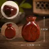 Gato tallado en sándalo, pequeño jarrón accesorio, colgante de bolsa de la suerte, colgante para manualidades DIY, decoración creativa estilo vintage para llavero