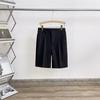 Traje de Verano con Caída Pantalones Cortos para Hombre Rectos Versátiles Casuales de Longitud hasta la Rodilla 2024 Nuevos Pantalones de Vestir de Seda Helada Pantalones de Longitud Media