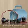 Juego de Té Vintage de Alta Gama para Uso Doméstico, Tetera Elegante para Recibir Invitados, Preparación Simple de Té, Preparación Rápida de Té, Tazas de Té, Estuche Portátil de Cuero