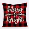 Funda de Almohada Navideña 2022 Serie Roja Transfronteriza Nueva Estampada Lino Hogar Sofá Cojín Respaldo Fabricación de Almohadas