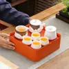Juego de té de viaje traje pequeño cerámica exterior hogar Kung Fu una tetera cuatro tazas tetera taza portátil regalo creativo