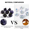Juego de Mesa Dungeons and Dragons Dados Set de 7 Piezas Dados de Juego Multifacéticos Dnd Rpg Dados Ojo de Gato Morado