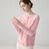 Cárdigan de punto de cachemira ligero y cálido con cierre de botones, cuello redondo, abrigo suéter suave y cómodo para mujer, manga larga otoño/invierno 2026