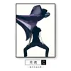 Sala de Estar Nórdica Sofá de Chão Parede de Fundo Pintura Decorativa Entrada Mural Grande Abstrato Preto e Branco Personalidade Caráter Pintura Pendurada