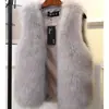 Novo Colete de Pelo Sintético de Visão Outono/Inverno Feminino Estilo Coreano Jaqueta Sem Mangas de Pelo de Raposa Colete Peludo Espesso