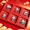 Imán para Refrigerador Panda Guochao Decoración de Año Nuevo Pegatina Magnética de Metal Atracción de Riqueza Colgante de Buena Suerte Regalo de Año Nuevo Recuerdo