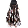 Venta Caliente Europea y Americana Estilo Wasteland Accesorios para el Cabello Indios Diadema de Plumas Largas con Borlas Cinta para el Cabello Tocado