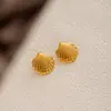 Pendientes de botón de estrella con textura metálica distintiva de estilo genial, Lujo ligero, Sentido de alta gama, Pendientes de acero inoxidable, Pendientes elegantes y exquisitos para mujer