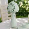 Nuevo modelo de verano, mini ventilador de mano para exteriores e interiores, USB recargable, portátil, de tres velocidades, con base, venta al por mayor