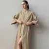 Pijama de algodón puro para mujer 2026, estilo europeo y americano, nueva colección de otoño, estampado, camisón y bata transpirables, ropa de estar de algodón transfronteriza para mujer