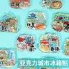 Ímãs de Geladeira de Cidade em Acrílico, Ímãs de Geladeira Estilo Chinês Original, Ímãs Decorativos de Presente, Artesanato Cultural e Criativo, Lembranças de Viagem