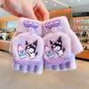 Guantes de Otoño e Invierno para Niñas Pequeñas de Medio Dedo para Escribir y Ir a la Escuela, Guantes de Felpa Calientes y a Prueba de Frío para Niñas con Cubierta Superior abatible