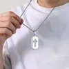 Amazon nueva joyería moda punk Diamante Cruz collar militar acero de titanio colgante masculino fabricantes stock
