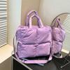 Bolsa de Plumón Transfronteriza Bolso Cuadrado Suave Bolso de Mano de Moda Ligero Chaqueta Acolchada de Algodón Espacial Bolso para Mujer Bolso Cuadrado Pequeño Bolso Cruzado al Hombro