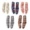 Calcetines Finos a Rayas de Media Pantorrilla, Calcetines de Algodón para Otoño con Etiqueta de Tela en el Talón, Ropa Casual de Primavera y Otoño, Calcetines de Algodón Sin Costuras, Calcetines Holgados Versátiles