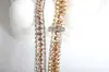 Cadena de Pedrería Soldada de Tres Filas 8+16+8 Cadena de Pedrería Densa Electroplateada Cadena de Pedrería Versátil Accesorios para Joyería DIY