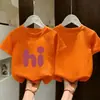 Camiseta de Manga Corta de Algodón Puro para Niñas de Verano con Estampado de Dibujos Animados, Camisa Casual de Media Manga Suelta, Cómoda y Versátil para Niños