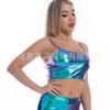 Comercio Exterior Verano Nuevo Camisola de Color Puro para Mujer Amazon Aliexpress Estilo Caliente Delgado Top Corto Descubriendo el Ombligo