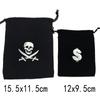 Bolsa de cordón Pirata Accesorio Calavera Halloween Juguete Pirata Monedas de Plástico Bolsa de Tela Decoración Directo de Fábrica
