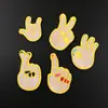Patches Bordados para Computador Atacado, Insígnias de Gestos Amarelas, Patches de Tecido Bordados, Decorações para Roupas, Patches de Marca da Moda, Etiquetas Bordadas