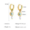 Brincos com Pingente de Pedra Natural Estilo Ins Transfronteiriço Brincos Versáteis Outono e Inverno Novos Europeus e Americanos Brincos de Turquesa Azul Ouro 18K para Mulheres