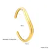 Pulsera Abierta Geométrica de Moda Personalizada Más Vendida en Europa y América Pulsera Dorada de Acero Inoxidable Retro Joyería Transfronteriza