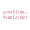 Unhas Usáveis para o Dia dos Namorados Formato Amêndoa Padrão de Coração Borda Francesa Rosa Unhas Manicure Unhas Postiças de Alta Qualidade Venda por Atacado