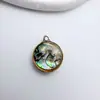 Colgantes Geométricos Chapados en Oro de una Sola y Doble Concha de Abulón Joyería Hecha a Mano DIY Pendientes Collar Pulsera Accesorios