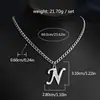 Collar Popular Europeo y Americano Transfronterizo de 26 Letras Inglesas Incrustadas con Diamantes Joyería Accesorios Hip-Hop Hombres Acero Inoxidable Collar Nk