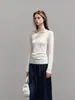 Top Base Camada de Tricô Minimalista Slim-Fit para Mulheres 2026 Novo Estilo 6824
