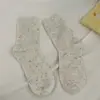 Calcetines gruesos de otoño e invierno, cálidos, antibacterianos, de media pantorrilla, calcetines de mujer de moda con diseño único, versátiles y populares, calcetines apilables