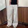 ¿Por qué son tan buenos estos pantalones de cuadros de gasa de burbujas estilo americano? Pantalones de verano para hombre, finos, frescos, transpirables, de corte limpio, rectos, ligeramente acampanados