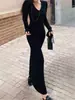 2026 Nuevo Producto de Amazon Otoño/Invierno Estilo Francés Ajustado Casual Manga Larga Vestido Básico