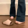 Chinelos de Verão Femininos Estilo Casual de Praia Confortáveis Modernos Sandálias de Solado Grosso Simples Usáveis Verde Bege