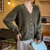 Cardigan de Punto de Lana Peluda con Cuello de Felpa, Manga Larga, Holgado, Color Sólido, Suéter de Lana Pulóver Cepillado, Nuevo Otoño/Invierno
