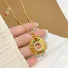 Loja de ouro com ouro de areia Changle pingente de fivela de segurança joias esmaltadas banhadas a ouro joias estrela colar de corda preta feito à mão