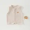 Chaleco de Algodón de una Sola Capa para Bebé Cárdigan Pequeño para Recién Nacido Chaleco Delgado para Bebé Chaleco Casual para Niños al Aire Libre