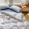 Juego de Cuatro Piezas de Algodón Lavado, Universal para Todas las Estaciones, Sábana, Funda de Edredón, Juego de Tres Piezas de Cuatro Estaciones para Dormitorio, Juego de Cama