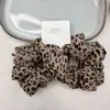 Goma para el pelo con lazo y estampado de leopardo retro para mujer, estilo coreano, ligera y esponjosa, versátil para el uso diario, liga para el pelo, accesorio para el pelo