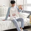 Algodón Puro Conjunto de Pijama de Manga Larga con Dibujos para Hombre Ropa de Casa Talla Grande Pantalones Sueltos Otoño para Hombre Se Puede Usar al Aire Libre